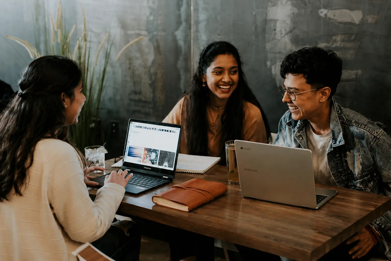 Students studying together